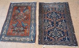 Lot 367 2pcs Handmade Oriental Carpet Rugs Mats. Largest