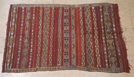 Lot 371 53 x 83 Caucasian Oriental Carpet Rug. Geometr