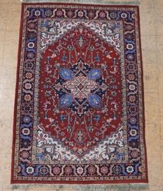 Lot 381 4 x 5 nhduri Handmade Oriental Carpet. Center 