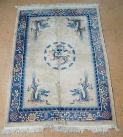 Lot 395 69 x 96 Handmade Chines Carpet with Dragons. C