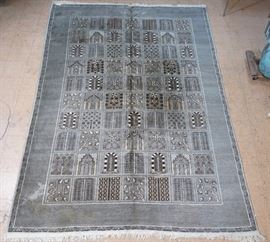 Lot 396 86 x 123 Handmade Oriental Carpet. Squares Pat