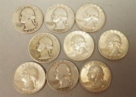 Lot 414 $67.25 Face Value of Washington Silver Quarters. 