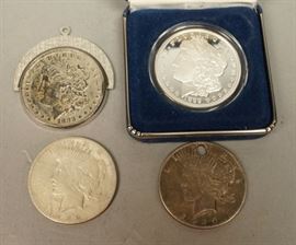 Lot 421 4pc American Silver Dollars. 1pc 1889 Morgan 1pc