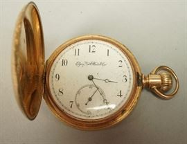 Lot 557 ELGIN 14K YG Gold Pocket Watch. Decorative engrav