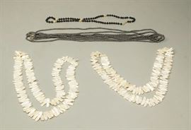 Lot 635 Lot 4 Beaded Necklaces. Two necklaces with flat p