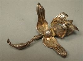 Lot 646B HECTOR AGUILAR Sterling Silver Mexican Orchid Pin