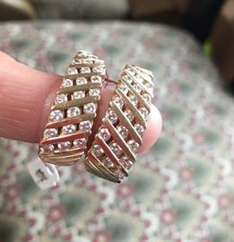 14K with 2 ct Diamond Earrings - we have the appraisal for this item for your perusal.