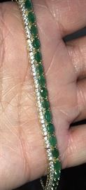 Emerald and Diamond bracelet purchased in Athens, Greece.