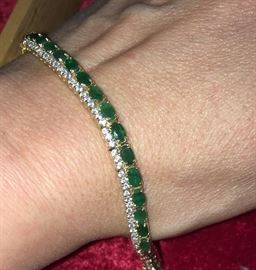 Emerald and diamond bracelet