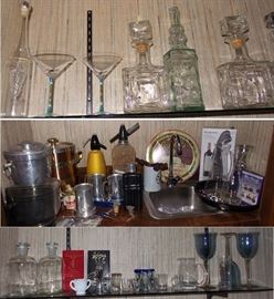 Bar items, stemware, decanters, wine, cocktails, ice bucket, pitchers, openers, entertainining