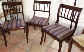 Set of 3 vintage antique dining room chairs