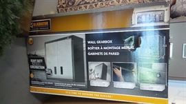 Gladiator garage storage system.  Cabinet and new in box cupboard