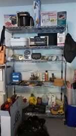 Power sander, weed eater, drills and reciprocating saw.  Lawn and garden products, car care products. home care products