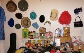 Large hat collection.  Children's vintage toys