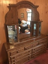 Full Size Bedroom Suite includes bed, mattress, chest dresser and two nightstands