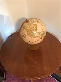 Maple Round Coffee Table and Globe