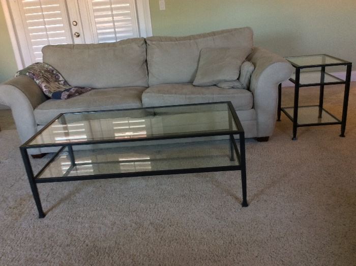 Haverty's Couch. Coffee table. End table.