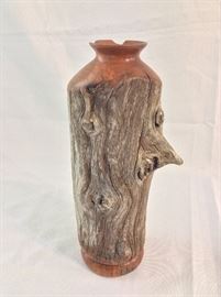 Mesquite driftwood candleholder by artist Gene Provo. 12" height. 