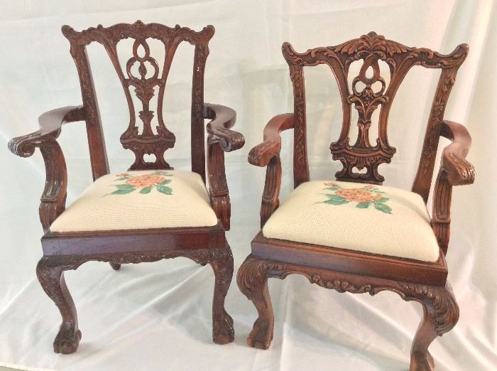 Children's wooden chairs. Seat height is 13". Top of seat back is 25" and 24" respectively. 