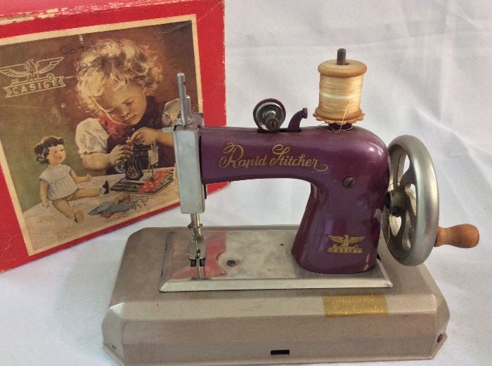 Casige Rapid Stitcher Sewing Machine. Stamped "Made in Germany British Zone" and "Made in Germany Expressly for Macy Associates". 