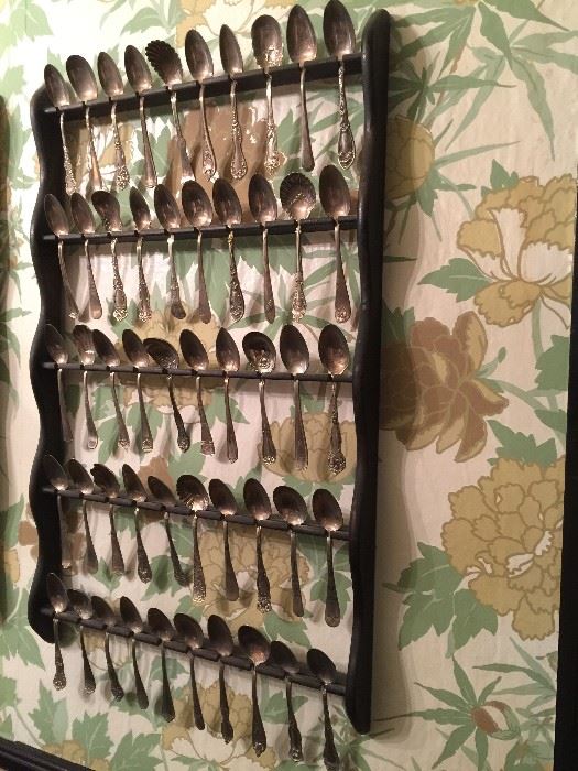 Extensive collection of spoons on racks.  There are several to choose from.  Sold by rack or separately!