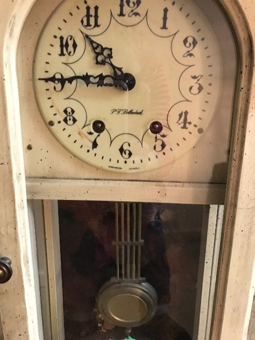 PF Bollenback grandfathers clock in excellent condition ! Works with key!