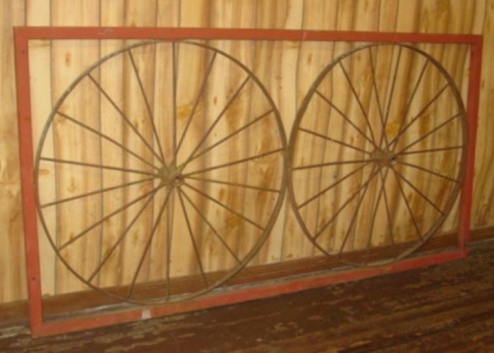 8' 4" Steel Gate w/Iron Wheels