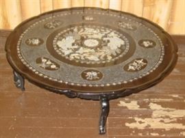 Oriental Table w/Mother Of Pearl Inlay Top