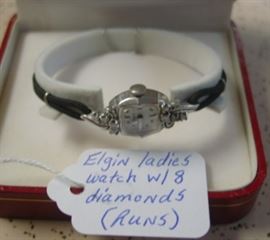 Elgin Ladies Watch w/8 Diamonds