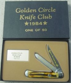 1984 Col. Coon Knife w/Stag Handles - Golden Circle Knife Club - Limited Edition #40 Of Only 50 Made - Mint Condition In Box