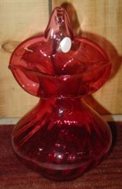 Fenton Cranberry Jack In The Pulpit Vase