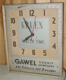 1940's - 1950's Gruen Watch Time Clock