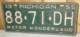 1955 Michigan License Plate