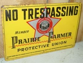 Old Metal Prairie Farmer Sign