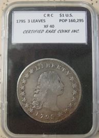 CRC Graded 1795 Silver Dollar w/3 Leaves