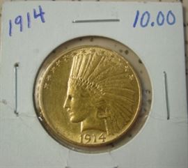 1914 Gold $10.00 Indian Head Coin