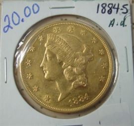1884-S Gold $20.00 Coin