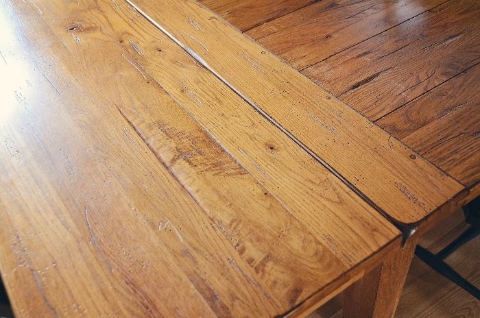 Detail of Broyhill Attic Heirlooms Rustic Oak Collection - Harvest Table
