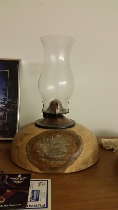 Handcrafted Ambrosia Maple Oil Lamp by David Bowers