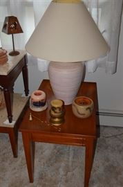 Pair of Mid Century Nightstands and Southwestern Lamps