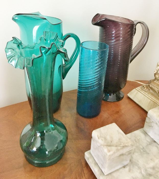 Vintage and antique blown glass.