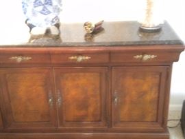 Stanley furniture buffet with marble top