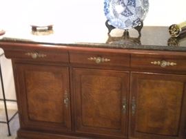 Stanley furniture buffet with marble top