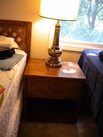Henerdon Artefacts bedroom furniture dresser and two mirrors, chest with amoire, 2 night stands and headboard. Two twin bed mattresses,box springs, frame. Makes in to a king.