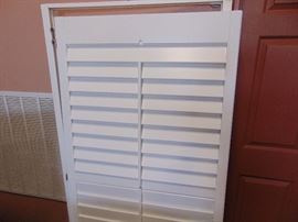 Plantation Blinds 10 total and they are 68 inches by 34 inches themselves and we have the trim that goes around them.