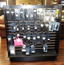 Rolling Slat Wall Retail Double-Sided Display 56"T x 24"D x 49.5"W, Contents Not Included