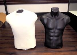 Prens and Prenses Male Body Form With Wall Hanger Approx 23.5"T And Cloth Padded Male Body Form Approx 24"T