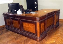 Carved Executive Desk, and Office Chair
