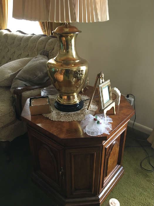Pair of these Brass Lamps, side table