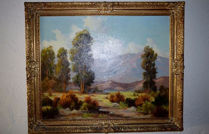 Oliver Barret oil painting. listed California artist